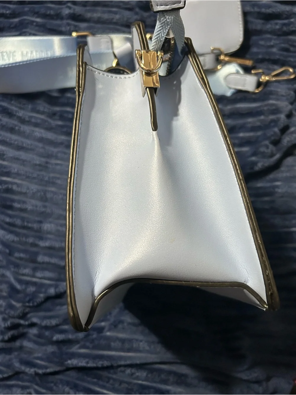 Steve Madden Bevelyn Light Blue Crossbody Bag with Removable Strap - Picture 9 of 14